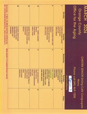 march 2026 congregate menu